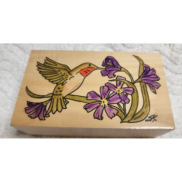 VINTAGE Handpainted Wood Trinket Keepsake Box QUAKING ASPEN Wood Designs EUC - Picture 3 of 8